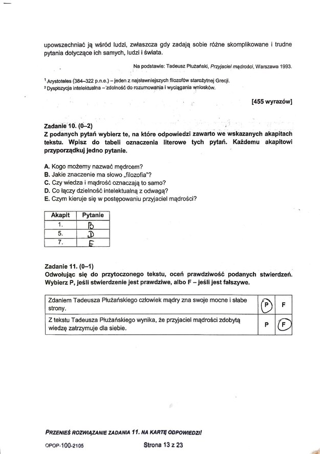 Egzamin ósmoklasisty 2021. Odpowiedzi z języka polskiego /CKE