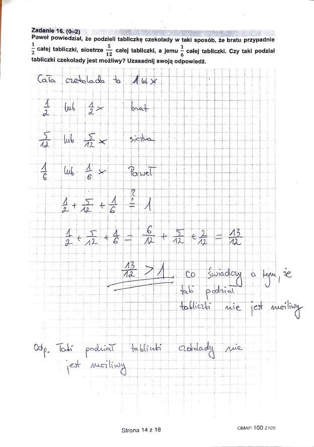 Egzamin ósmoklasisty 2021. Odpowiedzi z matematyki /CKE /RMF FM